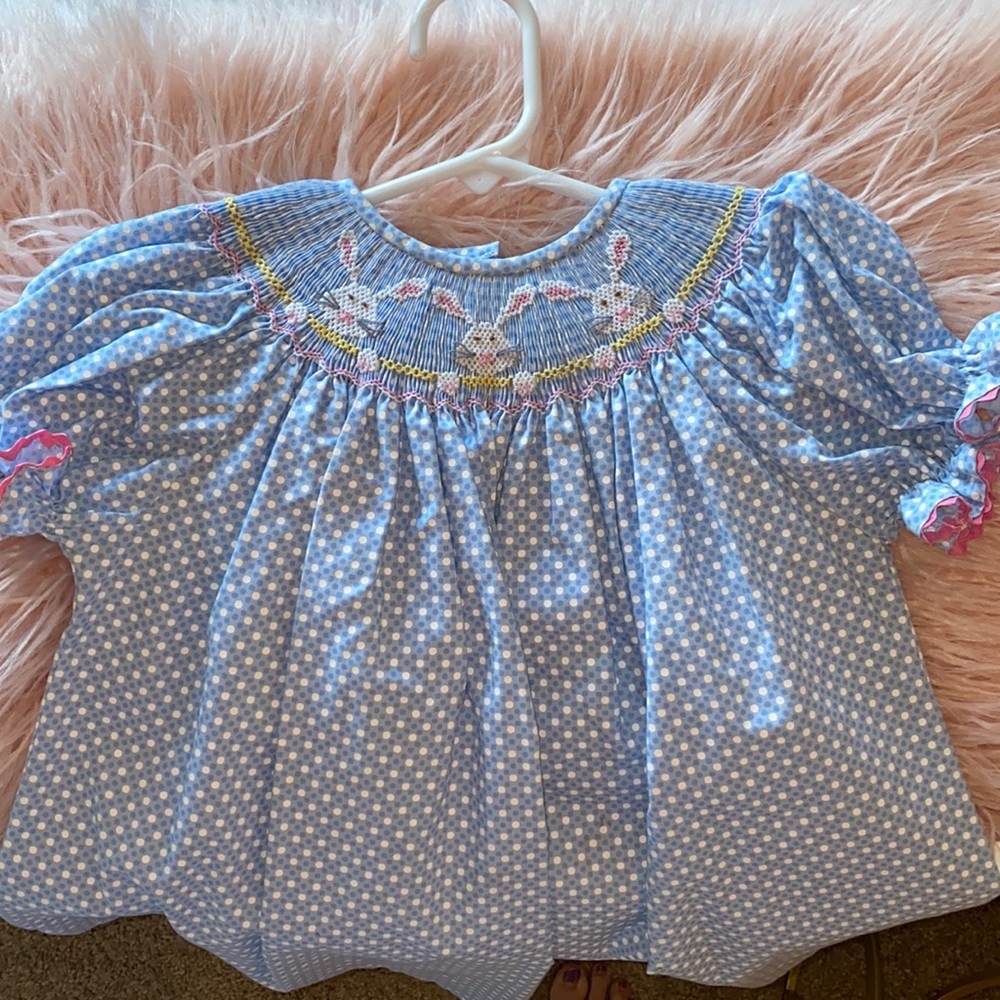 Easter, bunny dress smocked